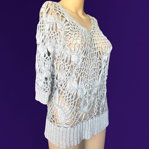 Crochet gray sweater   - Picture 3 of 5